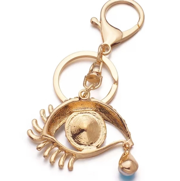 Keychain Beautiful Turquoise Eye Teardrop Bling - Picture 2 of 6